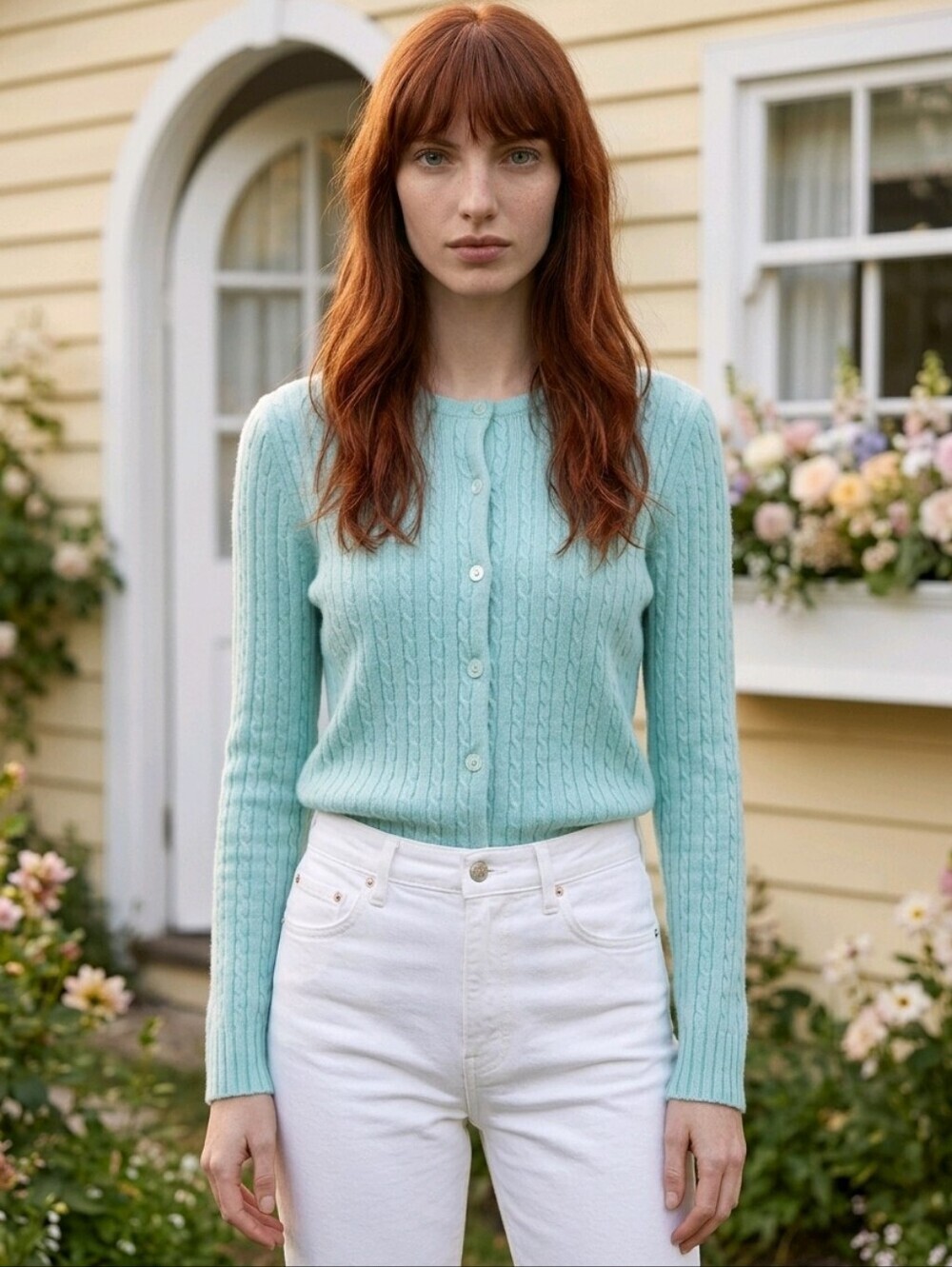 Saks 5th Ave Cashmere Collection Size Large Cable Knit Sweater